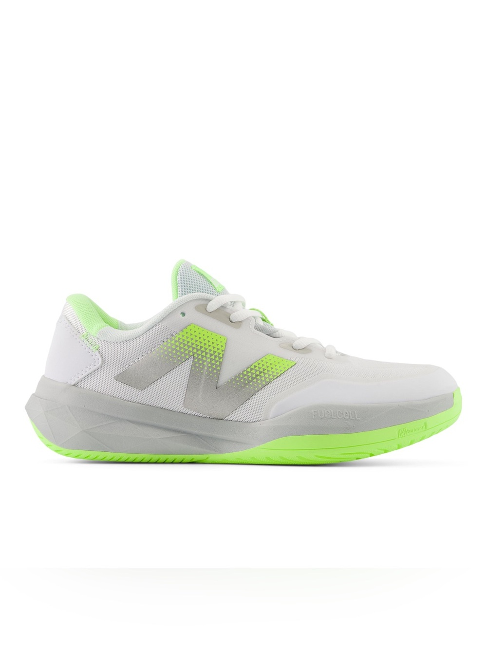 New Balance Women's White and Neon Lime Fuelcell Tennis Shoes